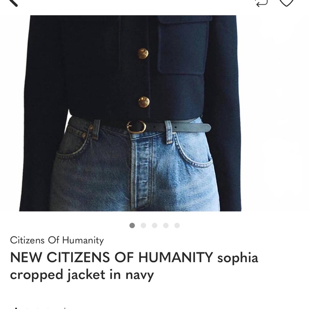 Citizens Of Humanity Navy Sophia Cropped Jacket NWT - Picture 4 of 4